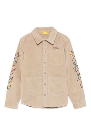 camicia in cotone beige OFF WHITE KIDS | OBES001F25FAB0011710
